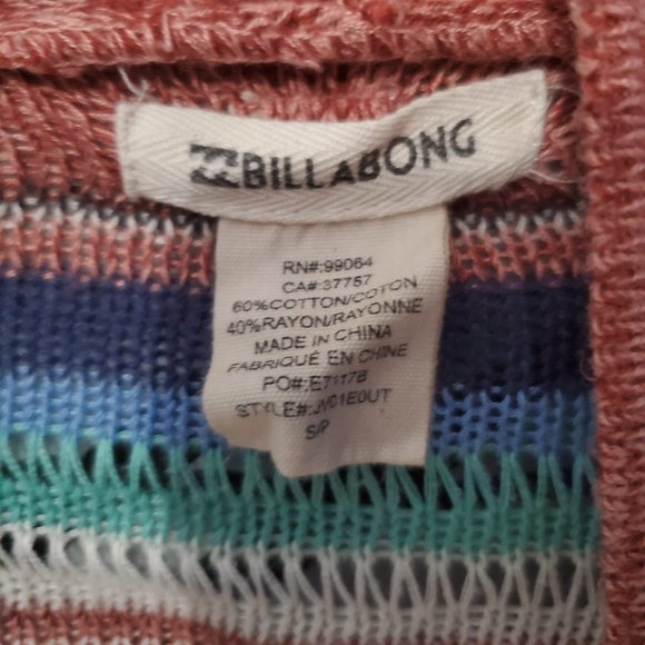 Billabong Outside The Lines Stripe Cardigan Sweater, S - Picture 6 of 6